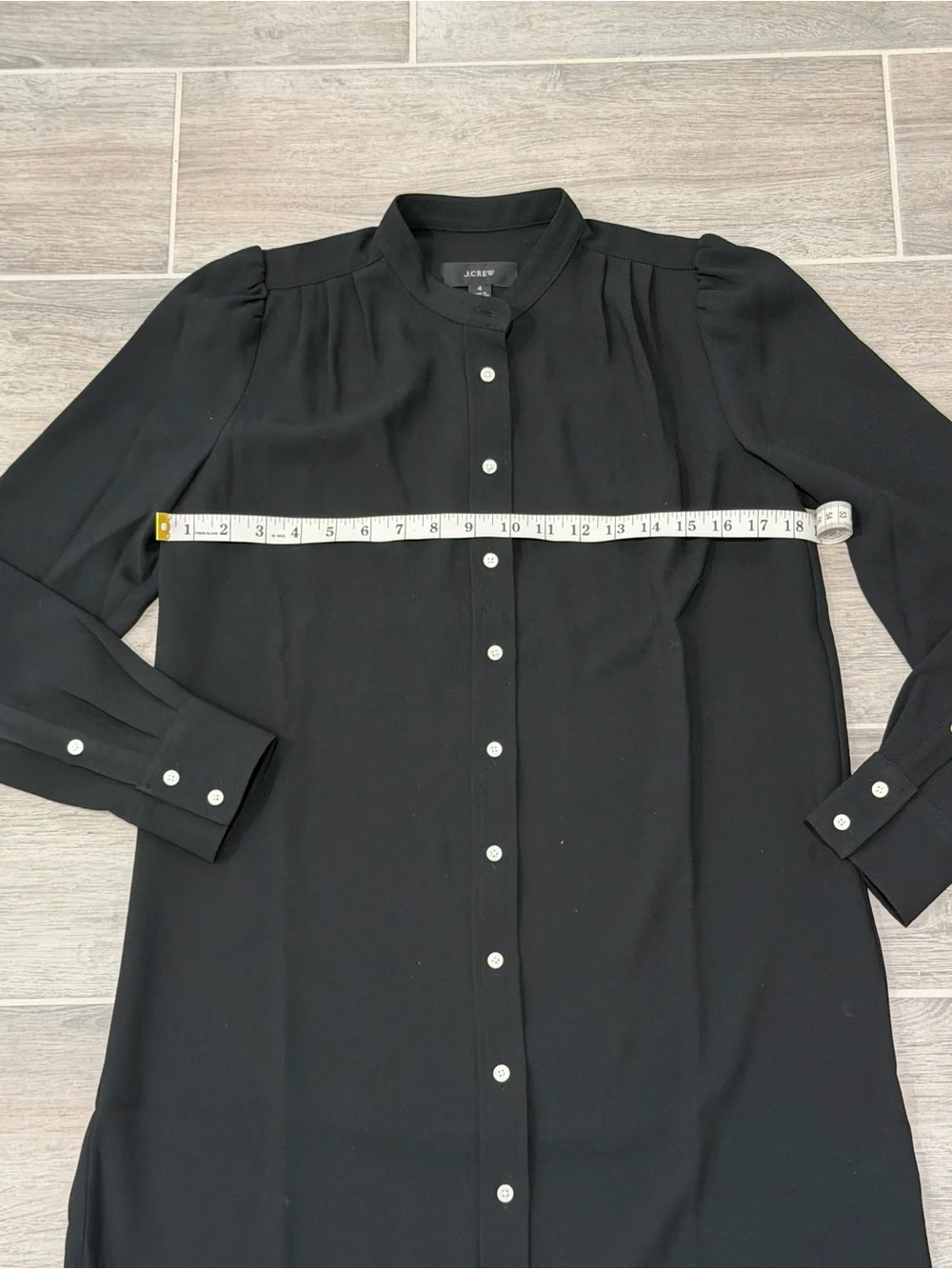 NWT! J. Crew Black Button-Front Midi Dress in 365 Crepe. Size 4.